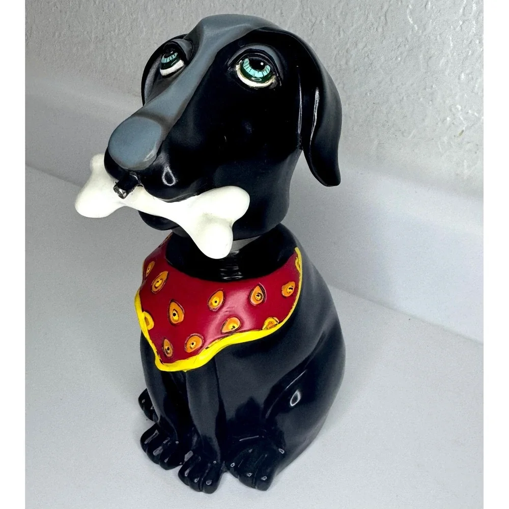 Allen Designs Studio Collection Black Dog Bone 7.5in Soap Dispenser Rare Retired